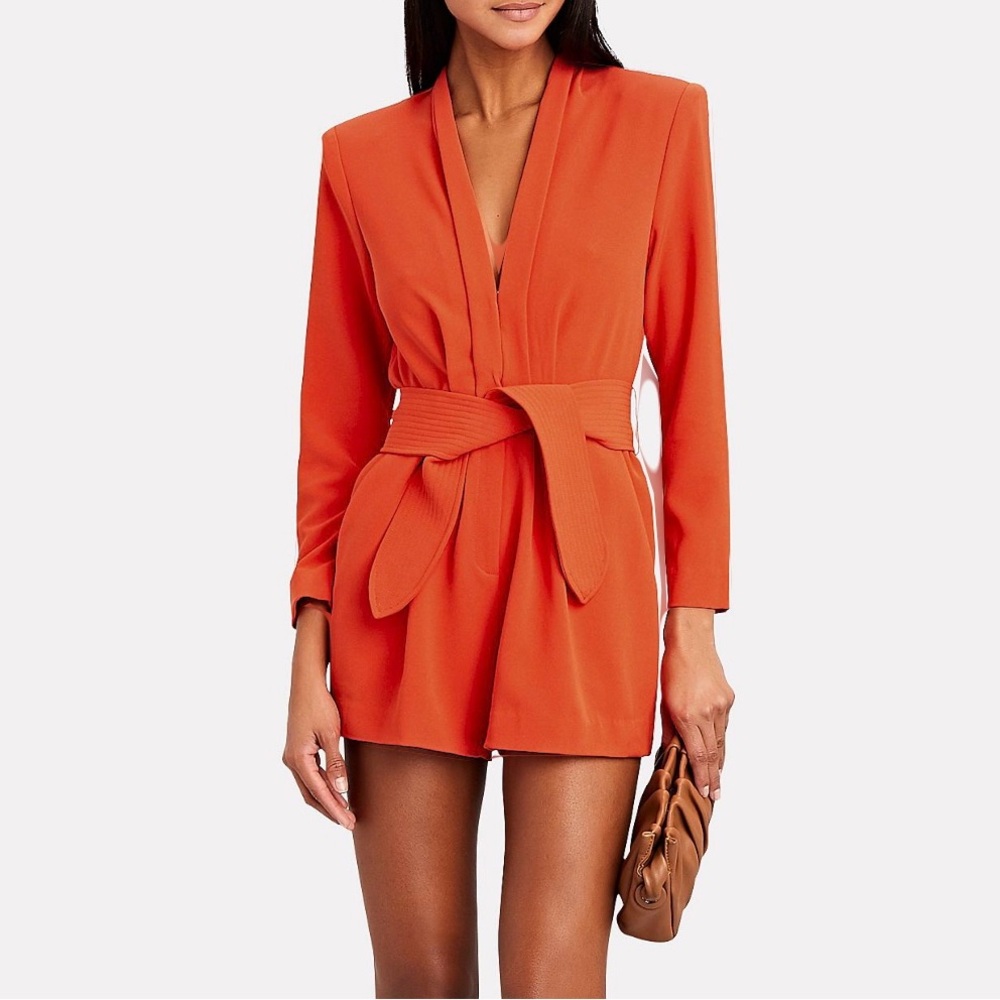 A.L.C Heston Sash Tie Crepe Romper. Size 4.